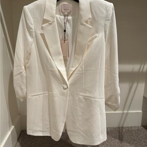 Cinq a Sept Khloe Crepe Blazer-size 4-white